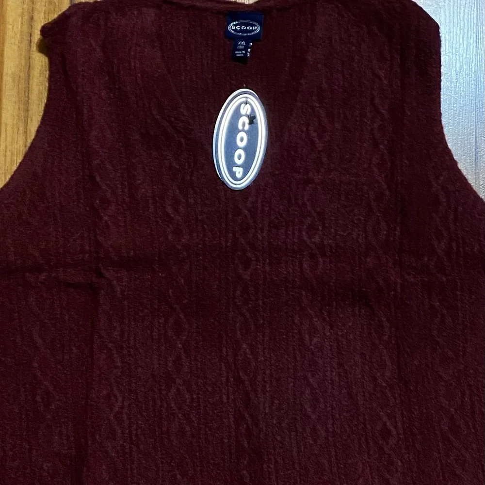 Scoop Women's Sleeveless V-Neck Cable Knit Cropped Sweater Vest Size XXL - Picture 4 of 11